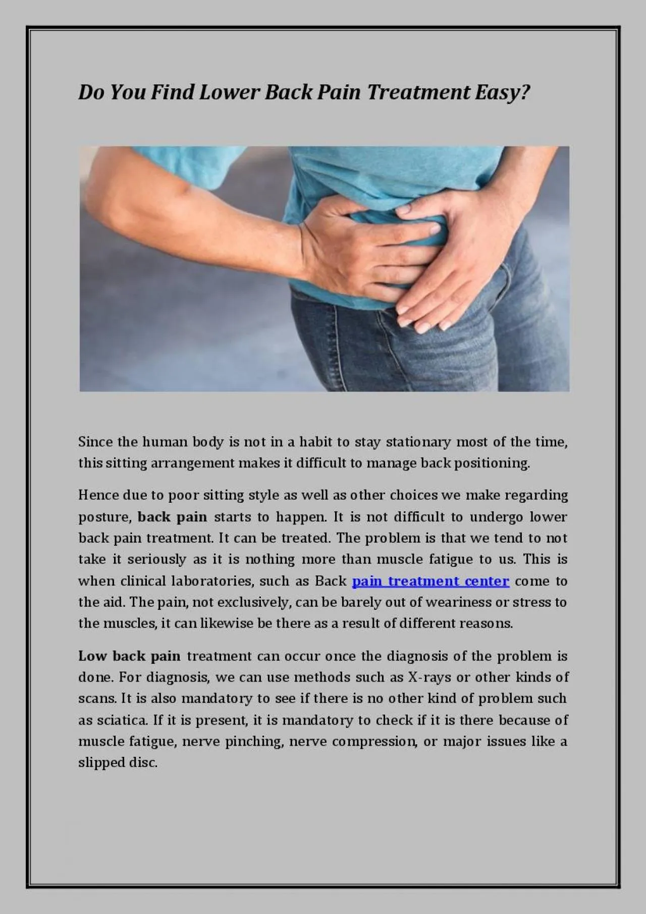 PDF-Do You Find Lower Back Pain Treatment Easy?