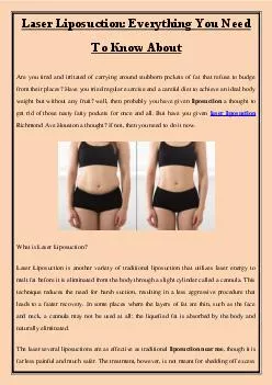 Laser Liposuction: Everything You Need To Know About