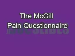 The McGill Pain Questionnaire