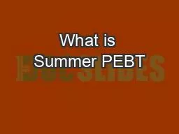 What is Summer PEBT