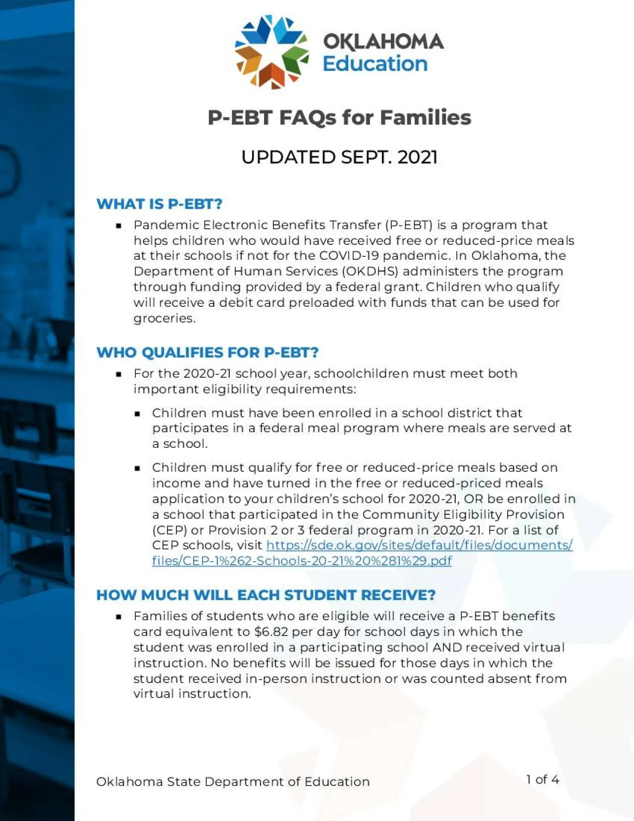 PDF-PEBT FAQs for FamiliesUPDATED SEPT 2021WHAT IS PEBTPandemic Electron