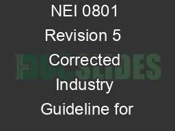 NEI 0801 Revision 5  Corrected Industry Guideline for