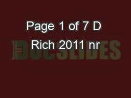 Page 1 of 7 D Rich 2011 nr