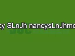 Nancy SLnJh nancysLnJhmecom