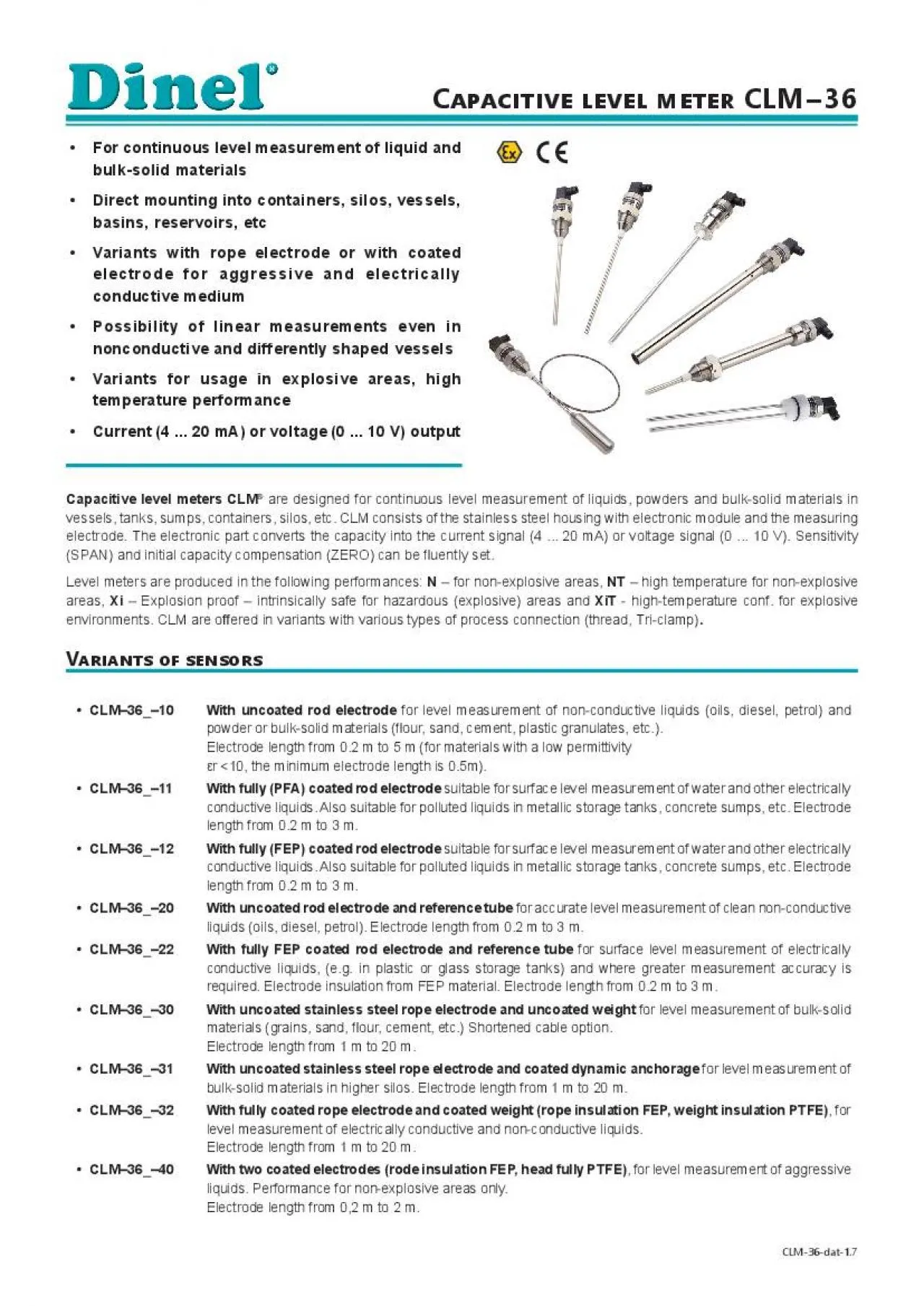 PDF-Capacitive level meters CLM