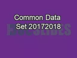 Common Data Set 20172018