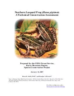 PDF-Smith BE and DA Keinath 2007 January 16 Northern Leopard Frog