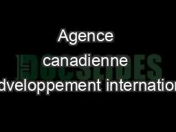 Agence canadienne dedveloppement international
