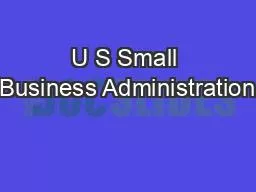 U S Small Business Administration