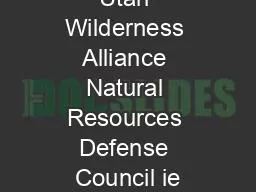 Southern Utah Wilderness Alliance Natural Resources Defense Council ie