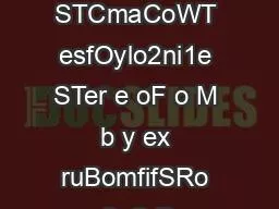 rn Th8 STCmaCoWT esfOylo2ni1e STer e oF o M b y ex ruBomfifSRo 8  S R