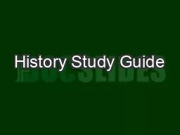 History Study Guide