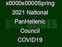x0000x0000Spring 2021 National PanHellenic Council COVID19 Safety Poli