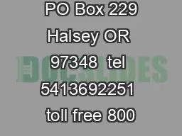 DLF Pickseed  PO Box 229 Halsey OR 97348  tel 5413692251 toll free 800