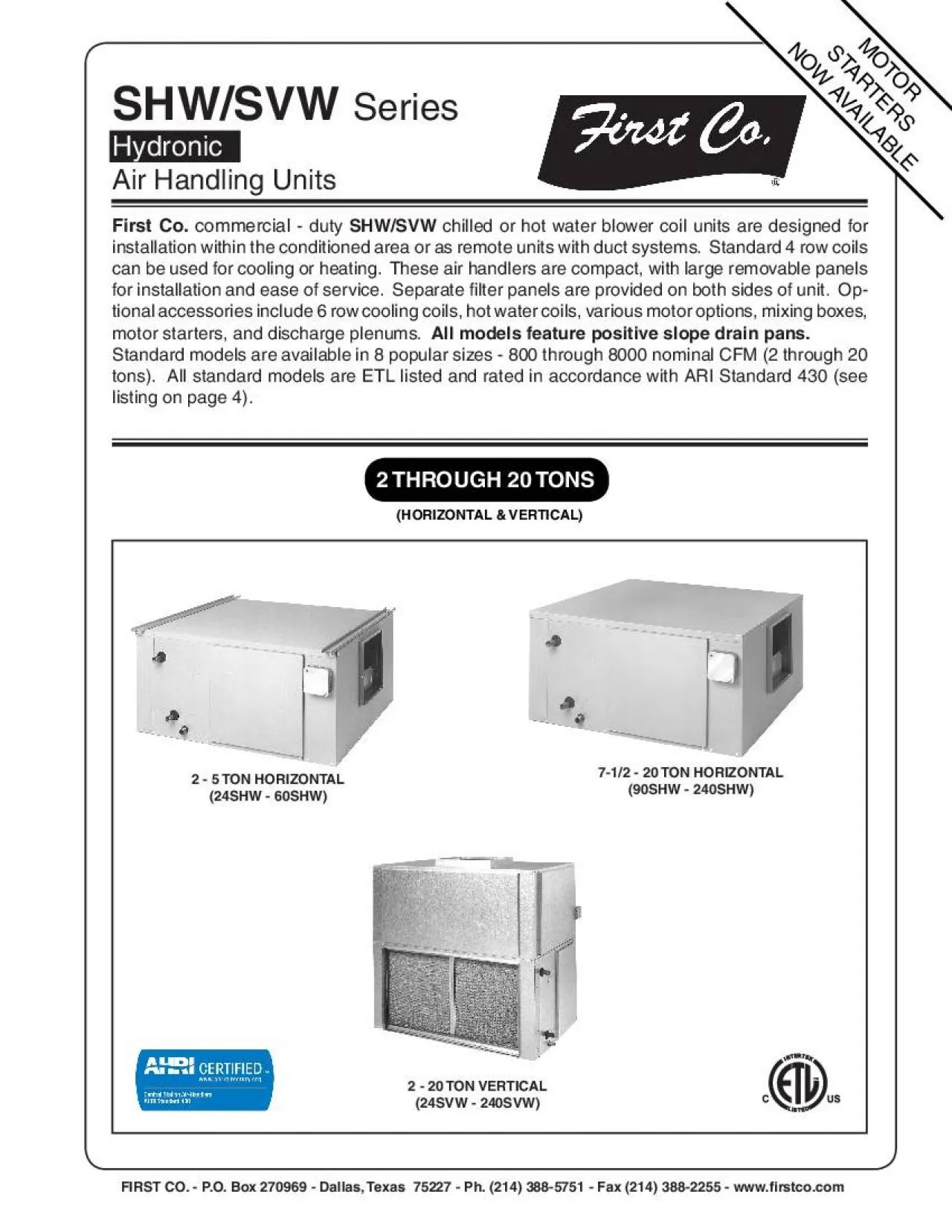 PDF-2 5 TON FAN PERFORMANCE SHX and SVX Con4t from previous page712