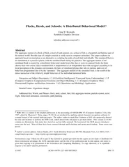 Flocks, Herds, and Schools: A Distributed Behavioral Model 1Craig W. ReynoldsSymbolics