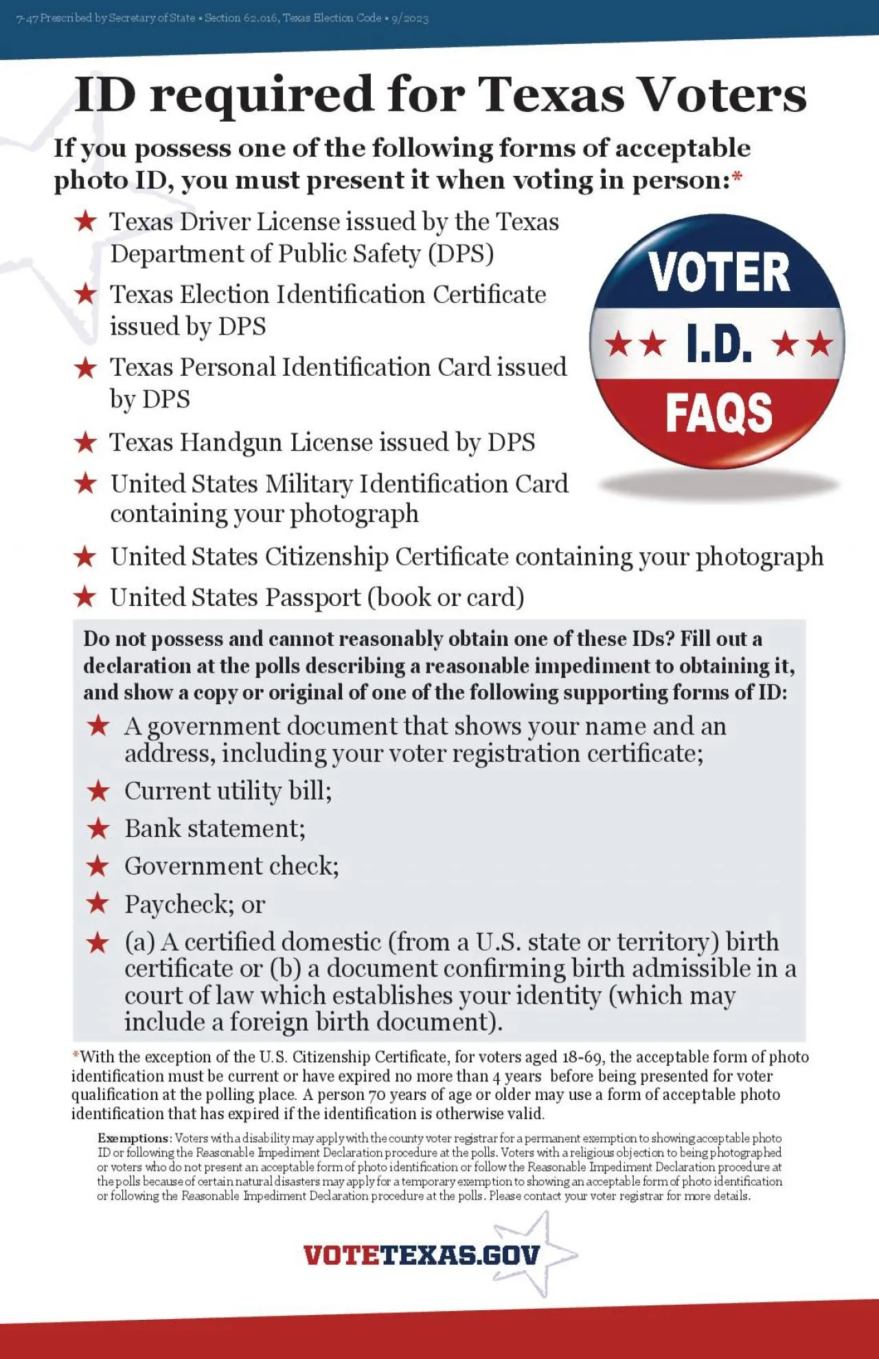 PDF-ID required for Texas Voters