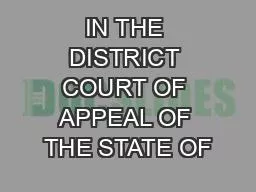 IN THE DISTRICT COURT OF APPEAL OF THE STATE OF