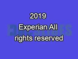 2019 Experian All rights reserved