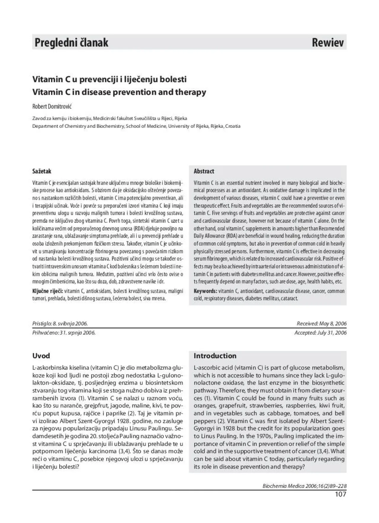 PDF-Domitrovi R Vitamin C u prevenciji i lijeenju bolestiDomitrovi R Vitam