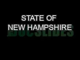 STATE OF NEW HAMPSHIRE