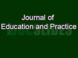 Journal of Education and Practice