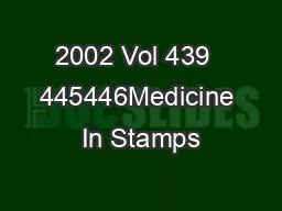2002 Vol 439  445446Medicine In Stamps