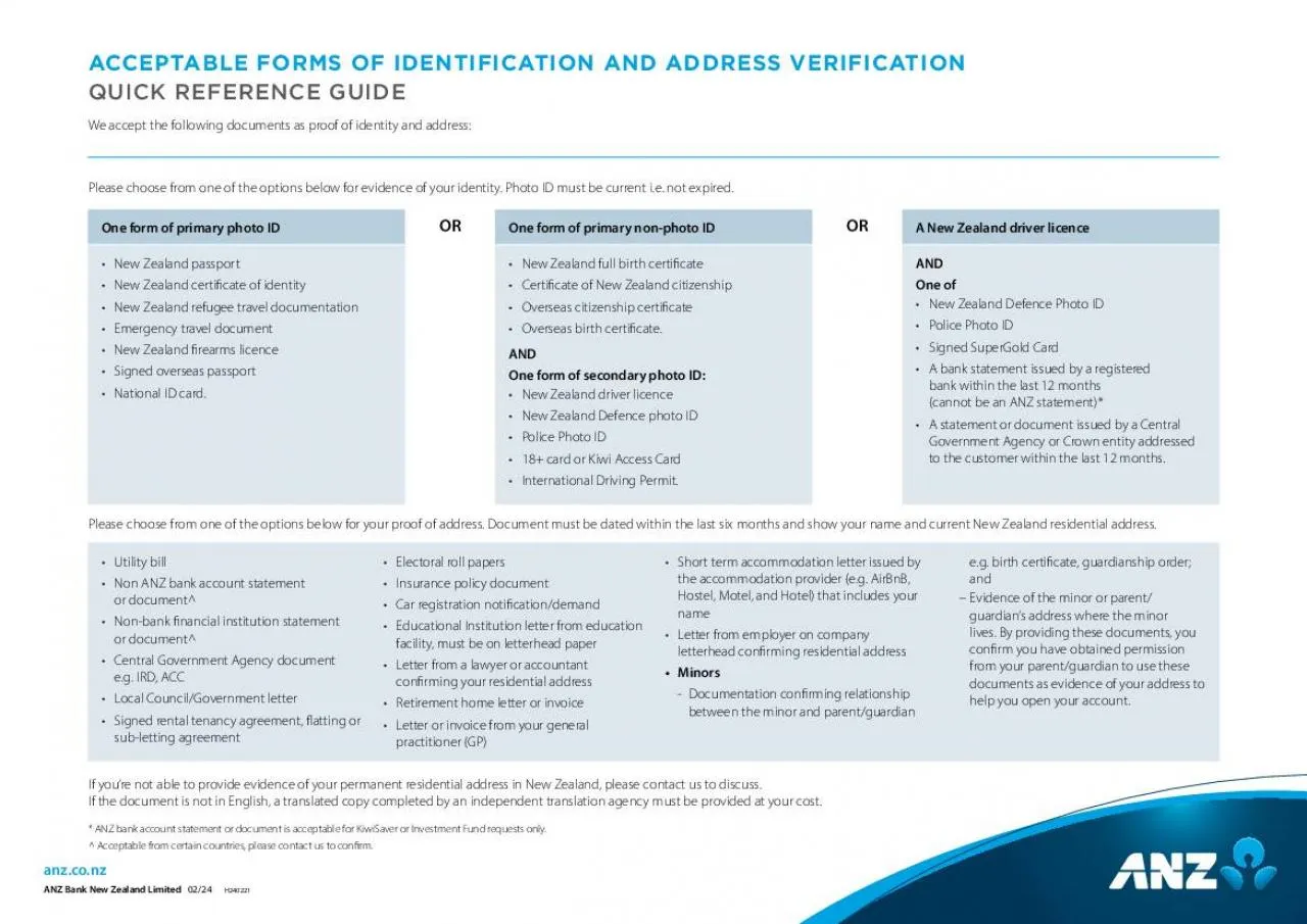 PDF-Please choose from one of the options below for evidence of your ident