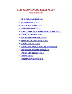 GULF COUNTY SCHOOL BOARD POLICYTable of Contents
