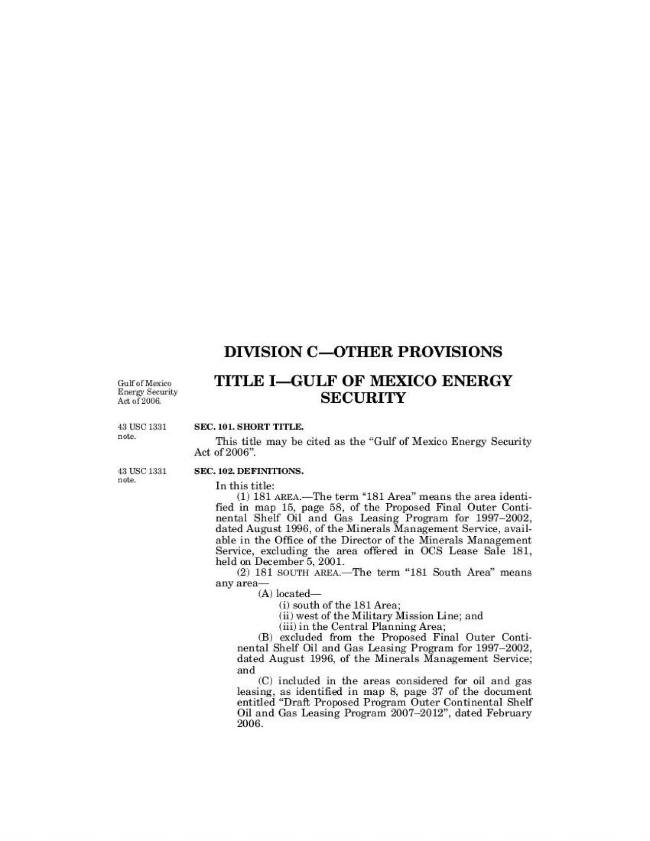 PDF-120 STAT 3000PUBLIC LAW 109432DEC 20 2006The term 181 Area means the a