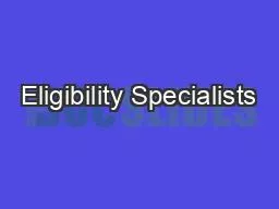 Eligibility Specialists