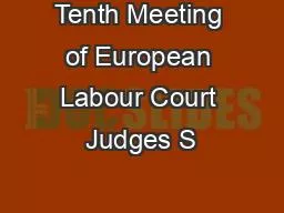 Tenth Meeting of European Labour Court Judges S