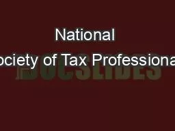 National Society of Tax Professionals