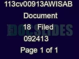 Case 113cv00913AWISAB   Document 18   Filed 092413   Page 1 of 1