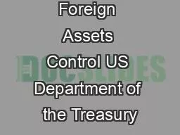 Office of Foreign Assets Control US Department of the Treasury