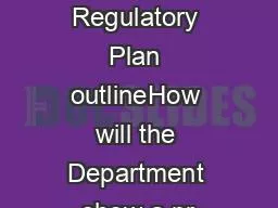 WSDA146s Hemp Regulatory Plan outlineHow will the Department show a pr