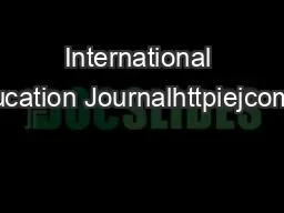 International Education Journalhttpiejcomau