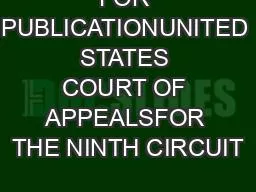 FOR PUBLICATIONUNITED STATES COURT OF APPEALSFOR THE NINTH CIRCUIT
