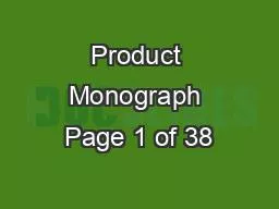 Product Monograph Page 1 of 38