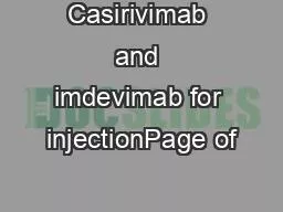 Casirivimab and imdevimab for injectionPage of