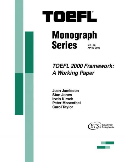 The TOEFL Monograph Series features commissioned papers and reports f