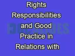 Policy on Rights Responsibilities and Good Practice in Relations with