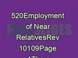 RECRUITMENTAPM  520Employment of Near RelativesRev 10109Page 1The e