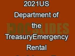 June 2 2021US Department of the TreasuryEmergency Rental Assistance Fa