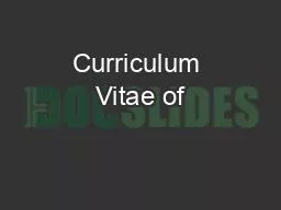 Curriculum Vitae of