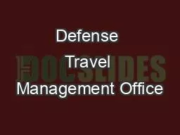 Defense Travel Management Office