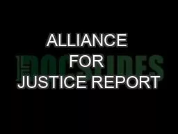 ALLIANCE FOR JUSTICE REPORT