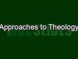 Approaches to Theology