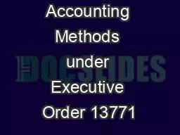 Accounting Methods under Executive Order 13771