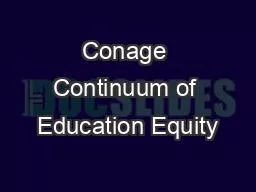Conage Continuum of Education Equity